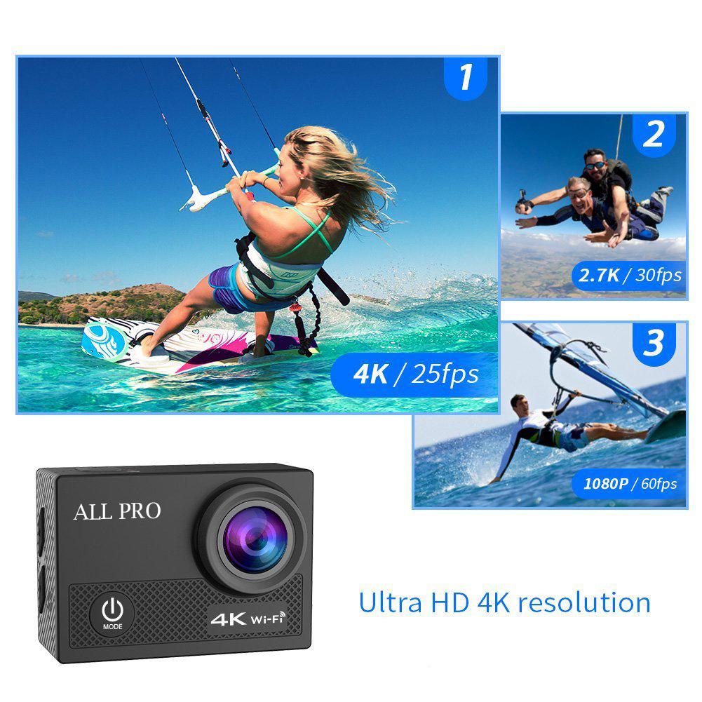 4K Waterproof All Digital UHD WiFi Camera + RF Remote And Accessories